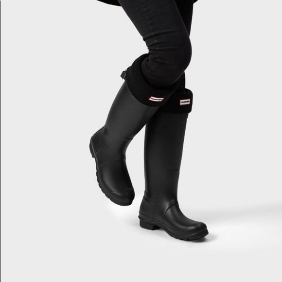 Hunter Women's Original Tall Rain Boots Black 9 - Picture 2 of 14